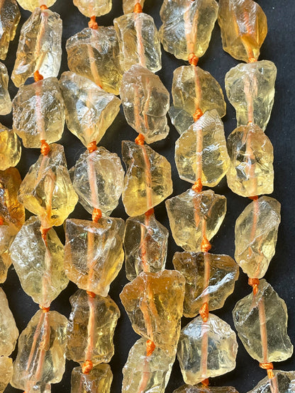 AAA 100% Natural citrine stone bead . 10x 18mm nugget shape. Beautiful natural honey yellow color citrine gemstone bead . Full strand 15.5”