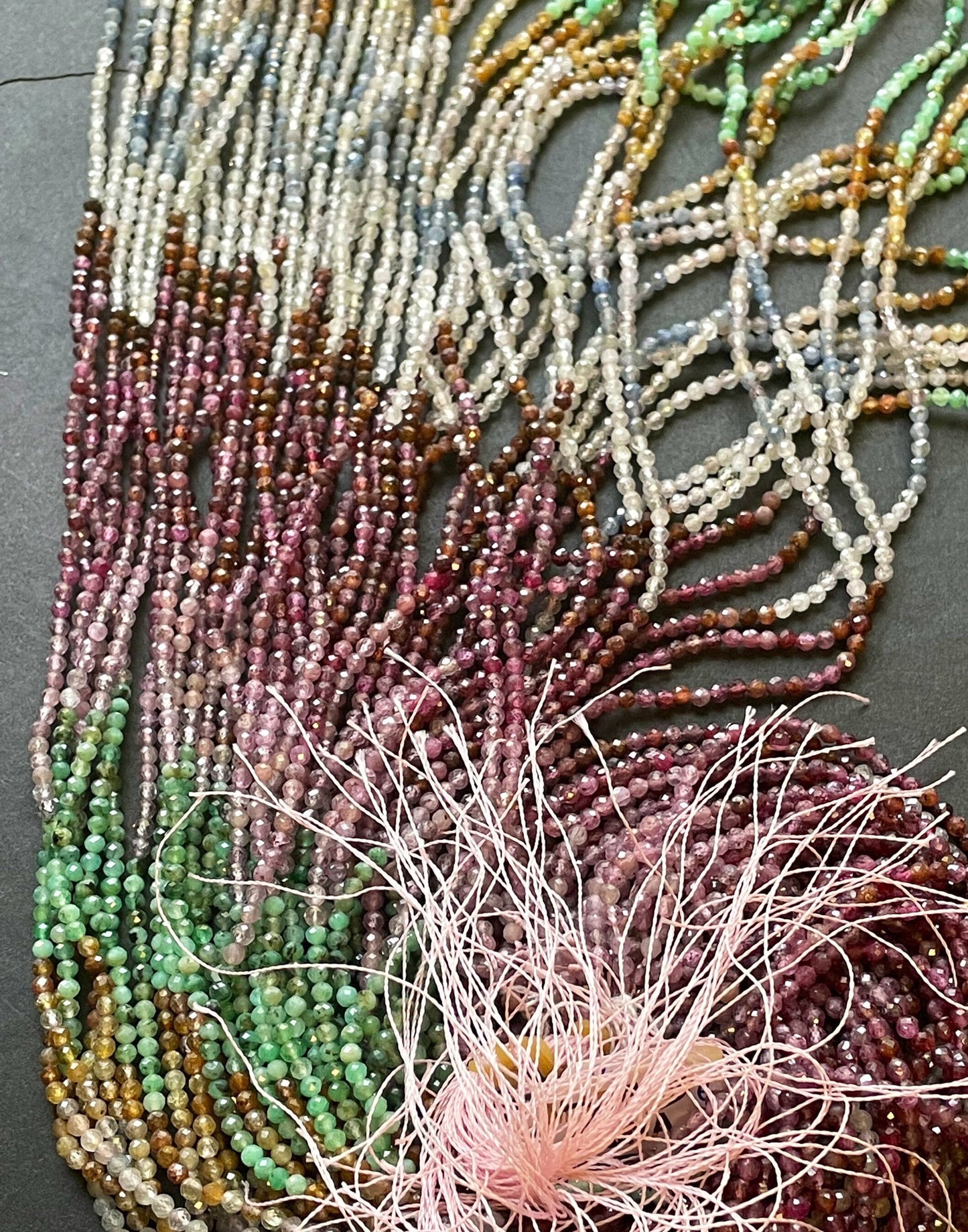 AAA Natural ruby sapphire Emerald multi stone bead. Faceted 3mm round bead. Gorgeous natural red ruby blue sapphire with green Emerald bead