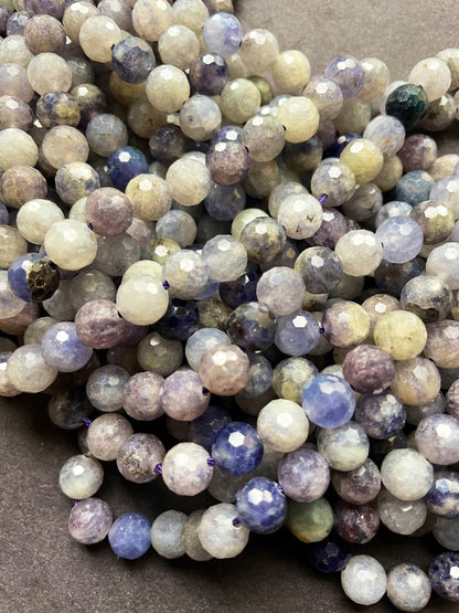 Natural tanzanite stone bead. Faceted 6mm round bead . Gorgeous natural purple gray color tanzanite gemstone bead .full strand 15.5”
