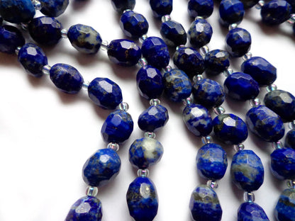 NATURAL Lapis Gemstone Beads, Faceted Oval beads, 11x9mm, Beautiful Blue Color, Great Quality Gemstone!! Full Strand 15.5"