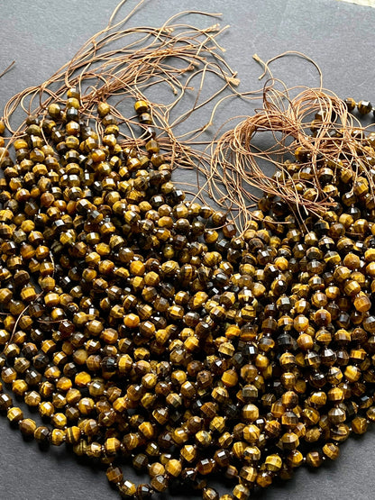 AAA Natural tiger eye stone bead. Faceted 8x10mm 10x12mm diamond shaped bead. Beautiful natural honey yellow brown tiger eye .full strand 15