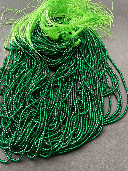 Beautiful Crystal Glass Beads. 2mm faceted Round bead. Real nice quality beautiful green jade color crystal bead. Full strand