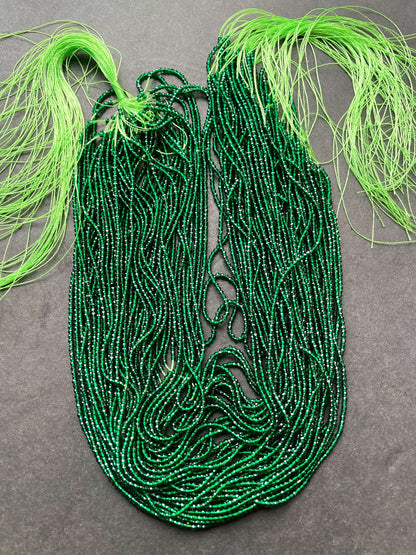 Beautiful Crystal Glass Beads. 2mm faceted Round bead. Real nice quality beautiful green jade color crystal bead. Full strand