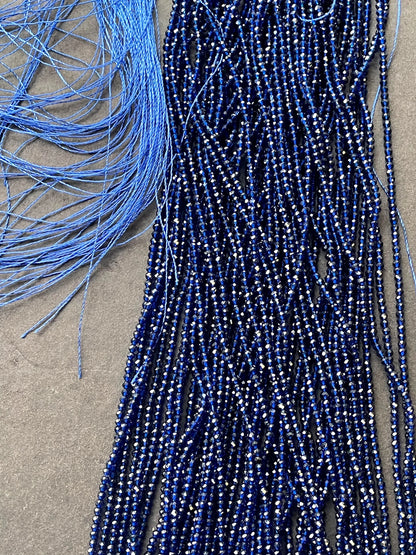 Beautiful Crystal Glass Beads. 2mm faceted Round bead. Real nice quality beautiful royal blue color crystal bead. Full strand.