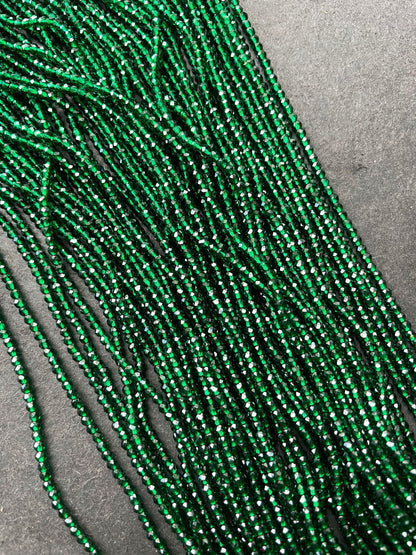 Beautiful Crystal Glass Beads. 2mm faceted Round bead. Real nice quality beautiful green jade color crystal bead. Full strand