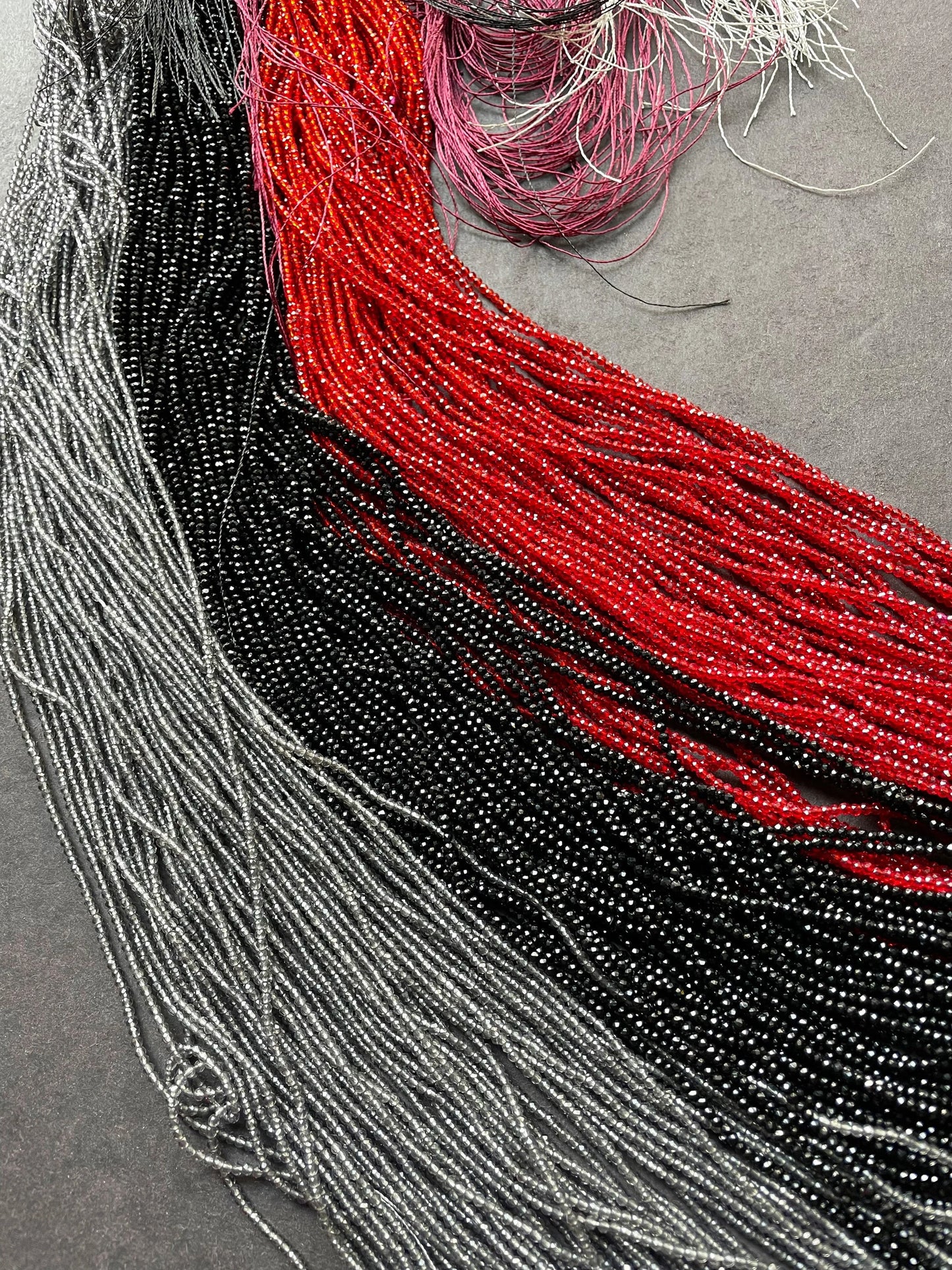 BULK !!! Beautiful crystal beads . Faceted 2mm round bead. Gorgeous multi color crystal bead. Real nice quality. Full strand 14”