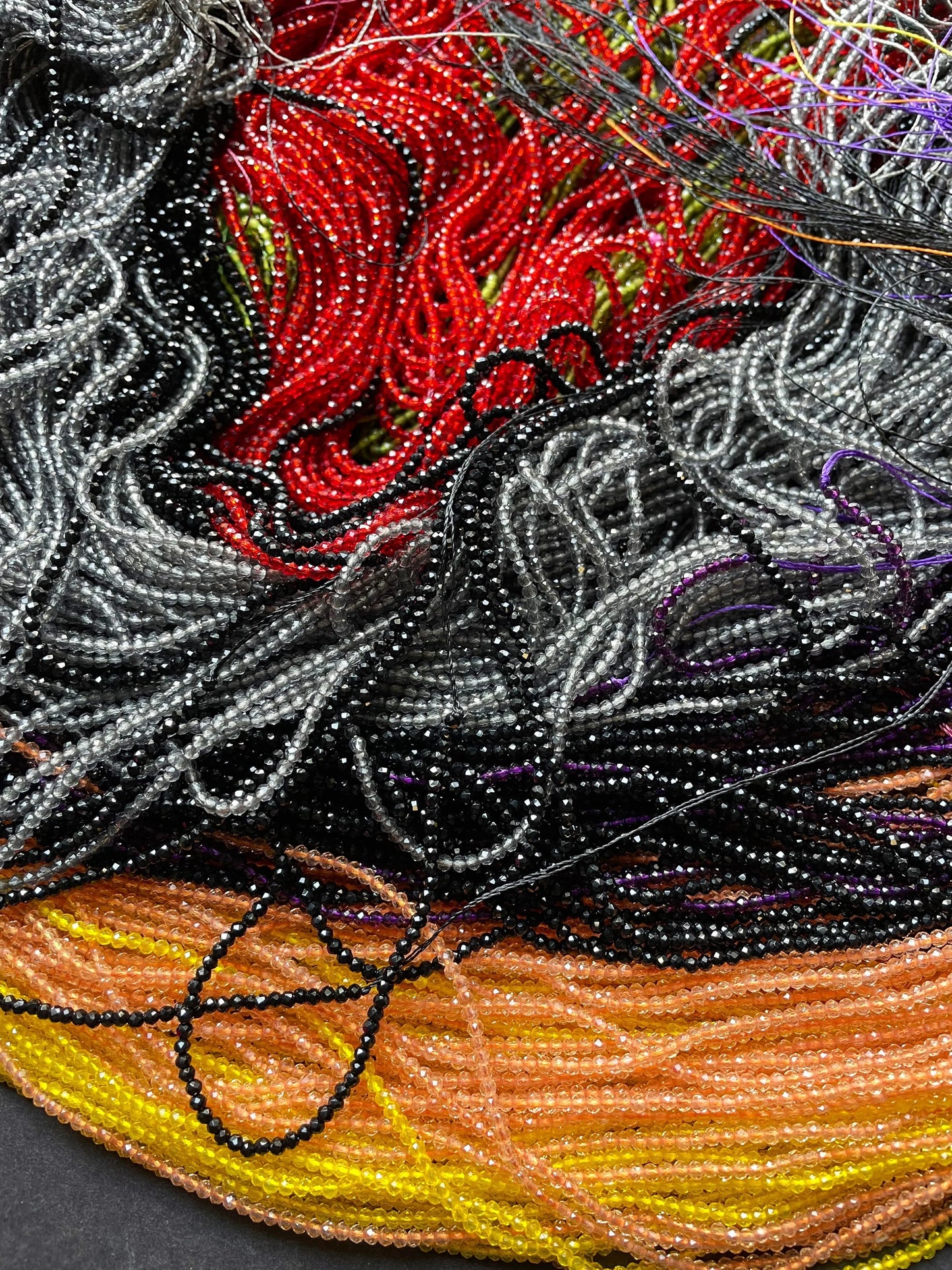 BULK !!! Beautiful crystal beads . Faceted 2mm round bead. Gorgeous multi color crystal bead. Real nice quality. Full strand 14”