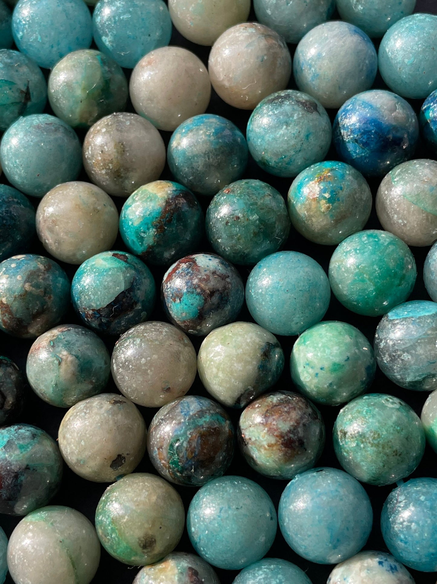 AAA Natural chrysocolla stone bead . 6mm 8mm 10mm round bead. Beautiful natural sky blue with brown color chrysocolla gemstone. Full strand
