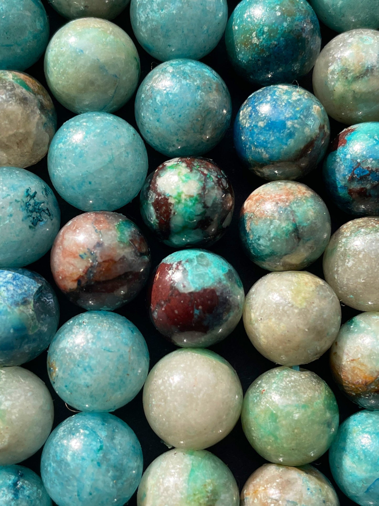 AAA Natural chrysocolla stone bead . 6mm 8mm 10mm round bead. Beautiful natural sky blue with brown color chrysocolla gemstone. Full strand
