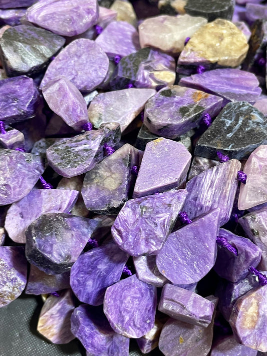 AAA Natural Charoite stone bead. 10x16mm teardrop Shape. Beautiful natural purple color Charoite gemstone bead. Full strand 15.5”