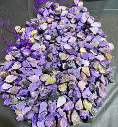 AAA Natural Charoite stone bead. 10x16mm teardrop Shape. Beautiful natural purple color Charoite gemstone bead. Full strand 15.5”