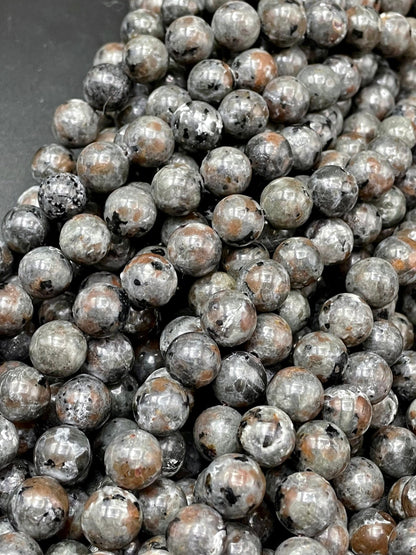 Natural Yooperlite Gemstone Bead 6mm 8mm 10mm Round Beads, Beautiful Gray Brown UV Reactive Yooperlite Gemstone Beads Full Strand 15.5"