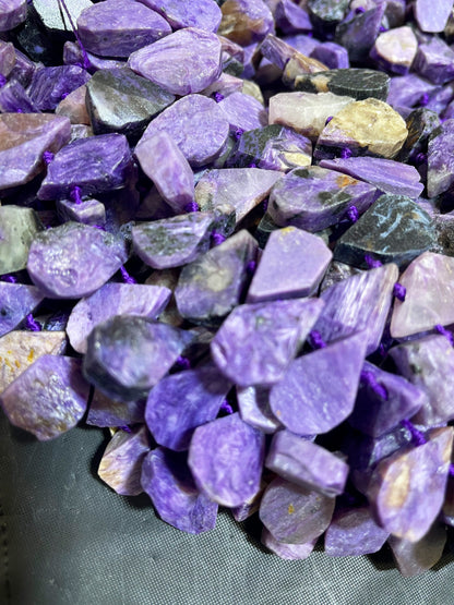 AAA Natural Charoite stone bead. 10x16mm teardrop Shape. Beautiful natural purple color Charoite gemstone bead. Full strand 15.5”