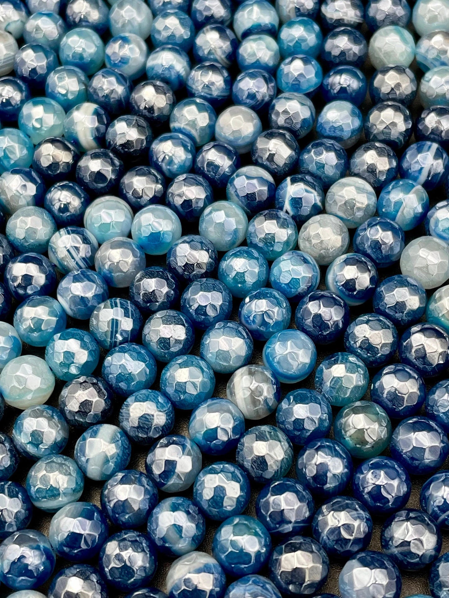 Beautiful Mystic stone agate bead. Faceted 6,8,10,12mm round bead. Beautiful ocean blues turquoise color gemstone bead. Full strand 15.5”