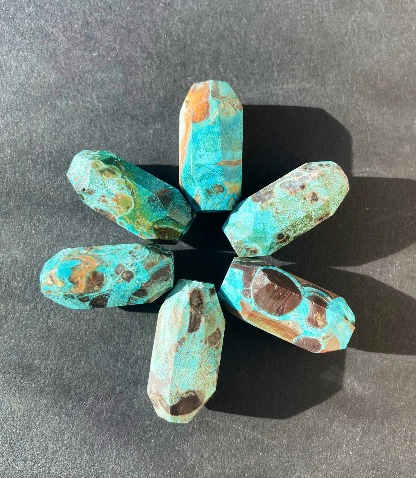 AAA Natural blue new ocean jasper stone bead. Faceted 15x33mm Barrel Shape . Beautiful blue brown color ocean jasper gemstone pendant bead!