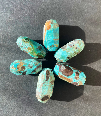 AAA Natural blue new ocean jasper stone bead. Faceted 15x33mm Barrel Shape . Beautiful blue brown color ocean jasper gemstone pendant bead!