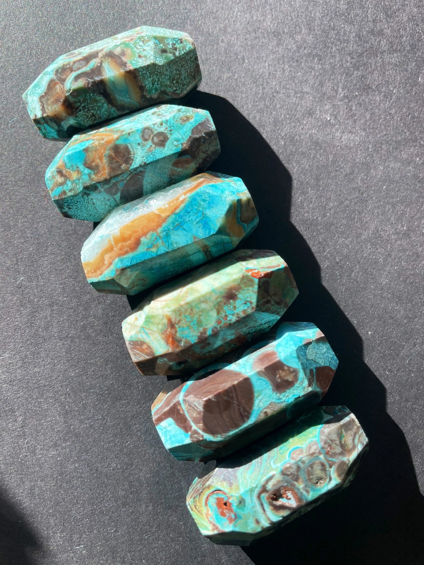 AAA Natural blue new ocean jasper stone bead. Faceted 15x33mm Barrel Shape . Beautiful blue brown color ocean jasper gemstone pendant bead!