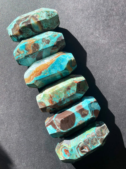 AAA Natural blue new ocean jasper stone bead. Faceted 15x33mm Barrel Shape . Beautiful blue brown color ocean jasper gemstone pendant bead!