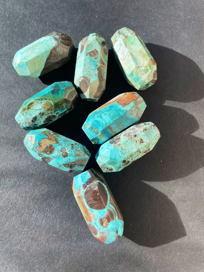 AAA Natural blue new ocean jasper stone bead. Faceted 15x33mm Barrel Shape . Beautiful blue brown color ocean jasper gemstone pendant bead!