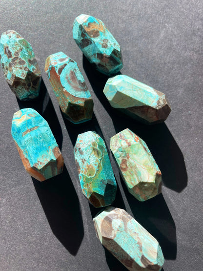 AAA Natural blue new ocean jasper stone bead. Faceted 15x33mm Barrel Shape . Beautiful blue brown color ocean jasper gemstone pendant bead!