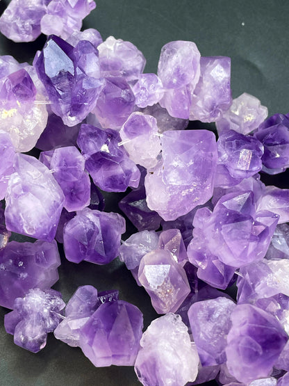 AAA Natural Raw Amethyst Stone Bead. Freedom nugget shape. Beautiful natural purple color natural shape. Unique amethyst gemstone bead!