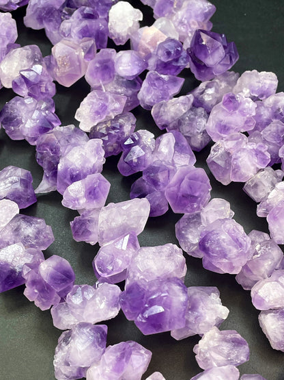 AAA Natural Raw Amethyst Stone Bead. Freedom nugget shape. Beautiful natural purple color natural shape. Unique amethyst gemstone bead!
