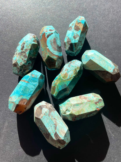 AAA Natural blue new ocean jasper stone bead. Faceted 15x33mm Barrel Shape . Beautiful blue brown color ocean jasper gemstone pendant bead!