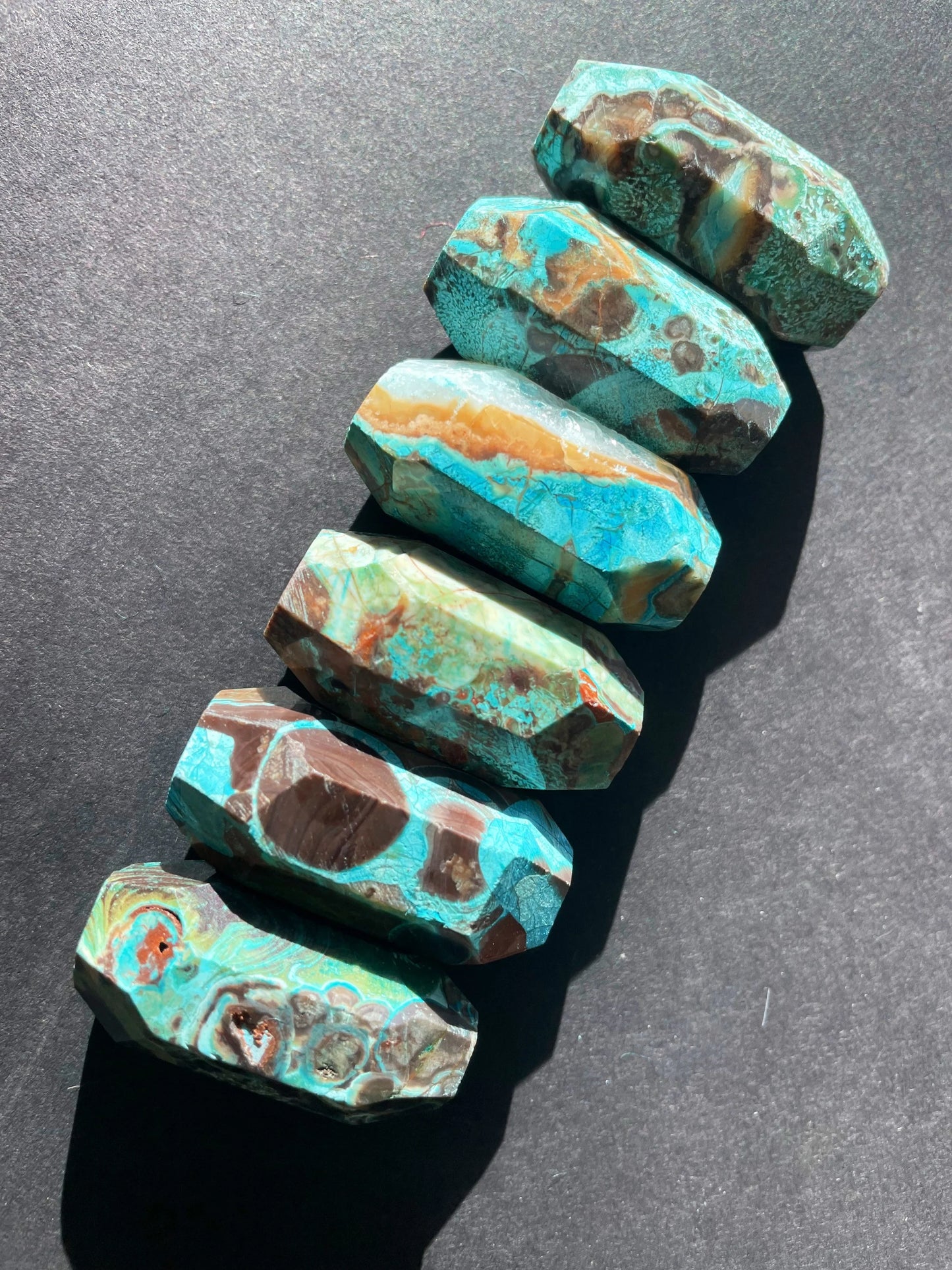 AAA Natural blue new ocean jasper stone bead. Faceted 15x33mm Barrel Shape . Beautiful blue brown color ocean jasper gemstone pendant bead!