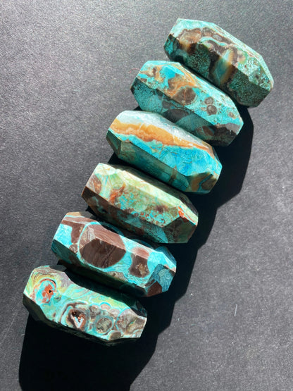 AAA Natural blue new ocean jasper stone bead. Faceted 15x33mm Barrel Shape . Beautiful blue brown color ocean jasper gemstone pendant bead!