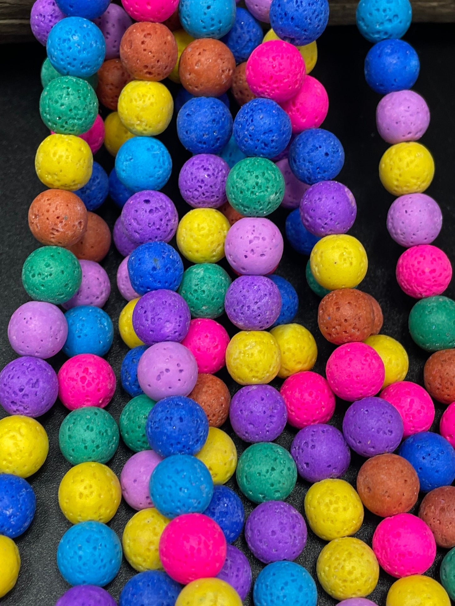 AAA Natural Multicolor Lava Rock Stone Bead. 4mm 6mm 8mm 10mm 12mm Round Bead. Beautiful Colorful Lava Rock Stone Bead. Full strand 15.5