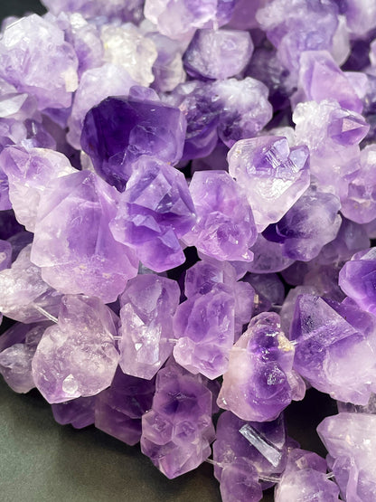 AAA Natural Raw Amethyst Stone Bead. Freedom nugget shape. Beautiful natural purple color natural shape. Unique amethyst gemstone bead!