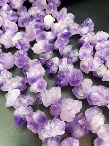 AAA Natural Raw Amethyst Stone Bead. Freedom nugget shape. Beautiful natural purple color natural shape. Unique amethyst gemstone bead!