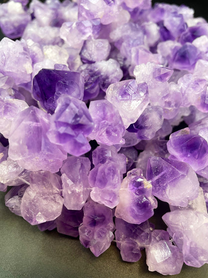 AAA Natural Raw Amethyst Stone Bead. Freedom nugget shape. Beautiful natural purple color natural shape. Unique amethyst gemstone bead!