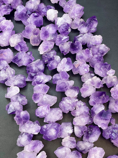 AAA Natural Raw Amethyst Stone Bead. Freedom nugget shape. Beautiful natural purple color natural shape. Unique amethyst gemstone bead!