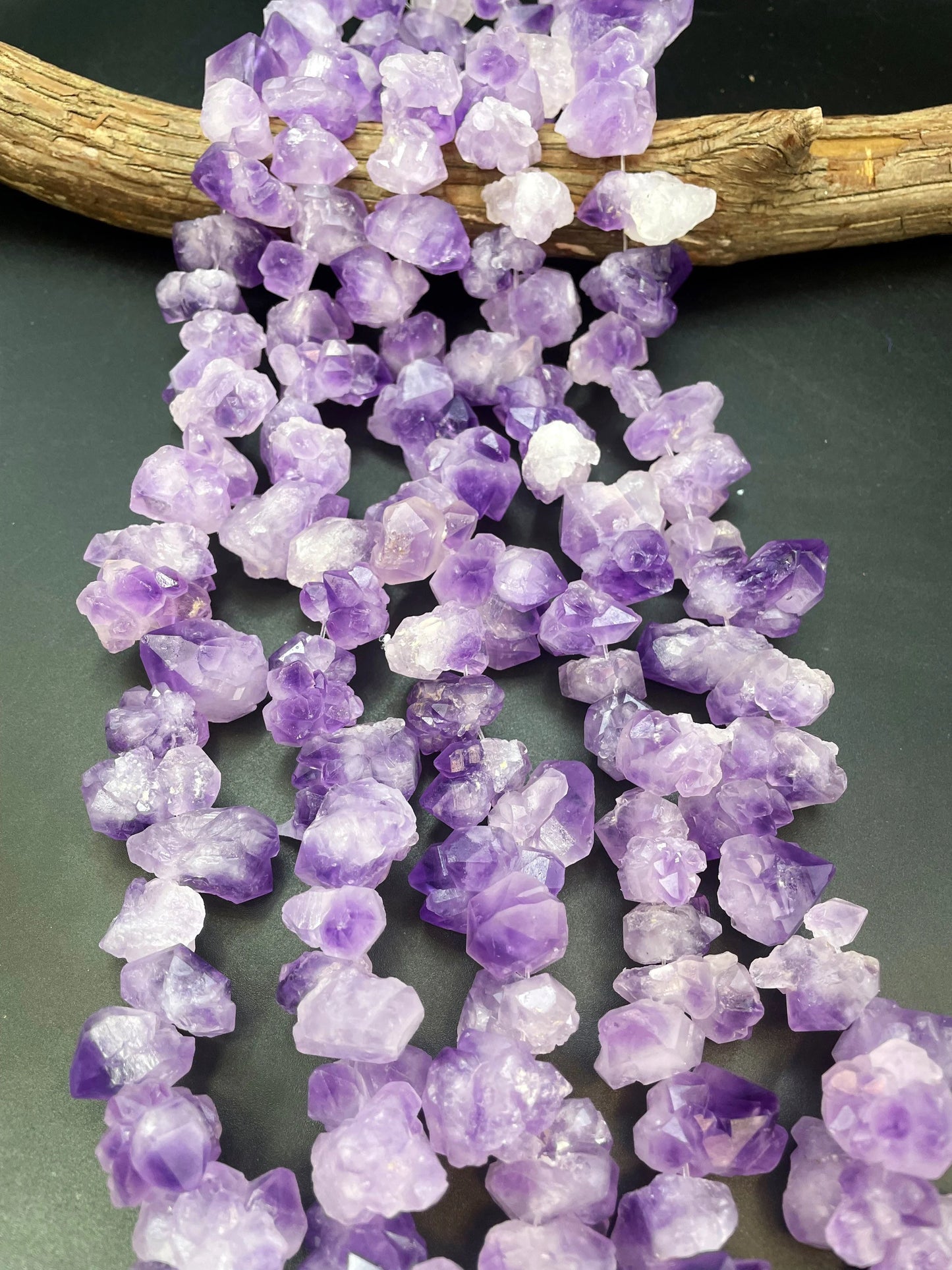 AAA Natural Raw Amethyst Stone Bead. Freedom nugget shape. Beautiful natural purple color natural shape. Unique amethyst gemstone bead!