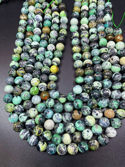 AAA natural variscite stone bead. 6mm 8mm 10mm round bead. Gorgeous natural green brown black color. Unique gemstone bead. High quality