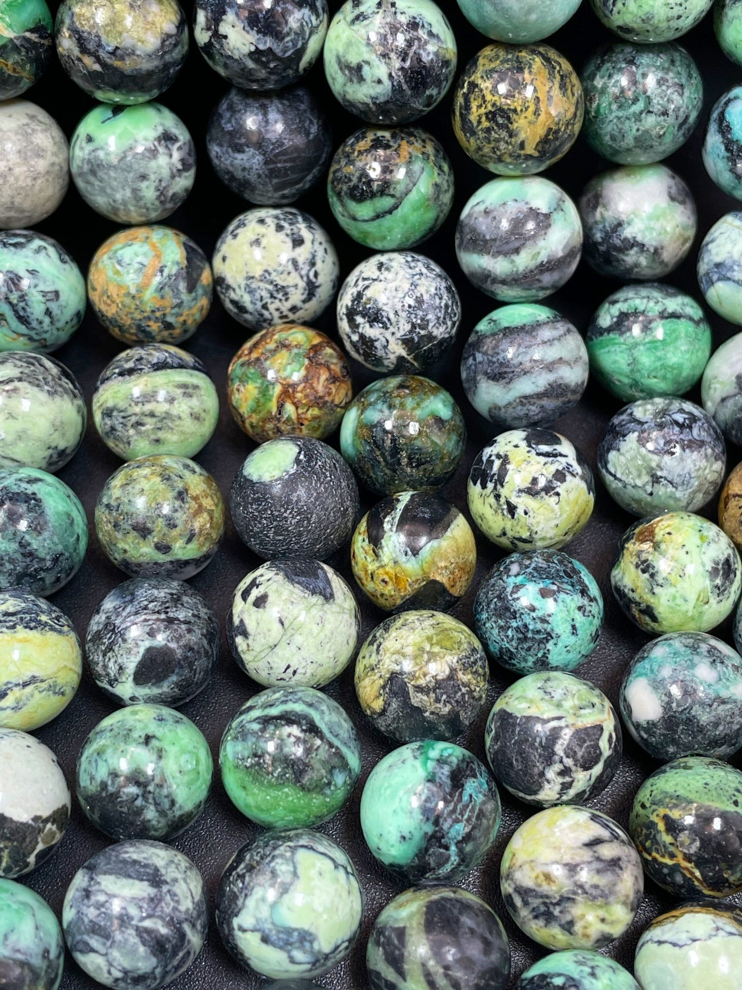 AAA natural variscite stone bead. 6mm 8mm 10mm round bead. Gorgeous natural green brown black color. Unique gemstone bead. High quality