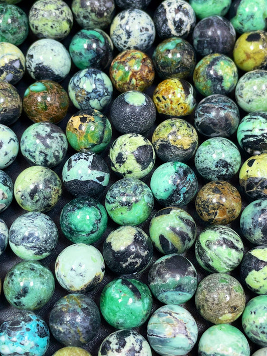 AAA natural variscite stone bead. 6mm 8mm 10mm round bead. Gorgeous natural green brown black color. Unique gemstone bead. High quality