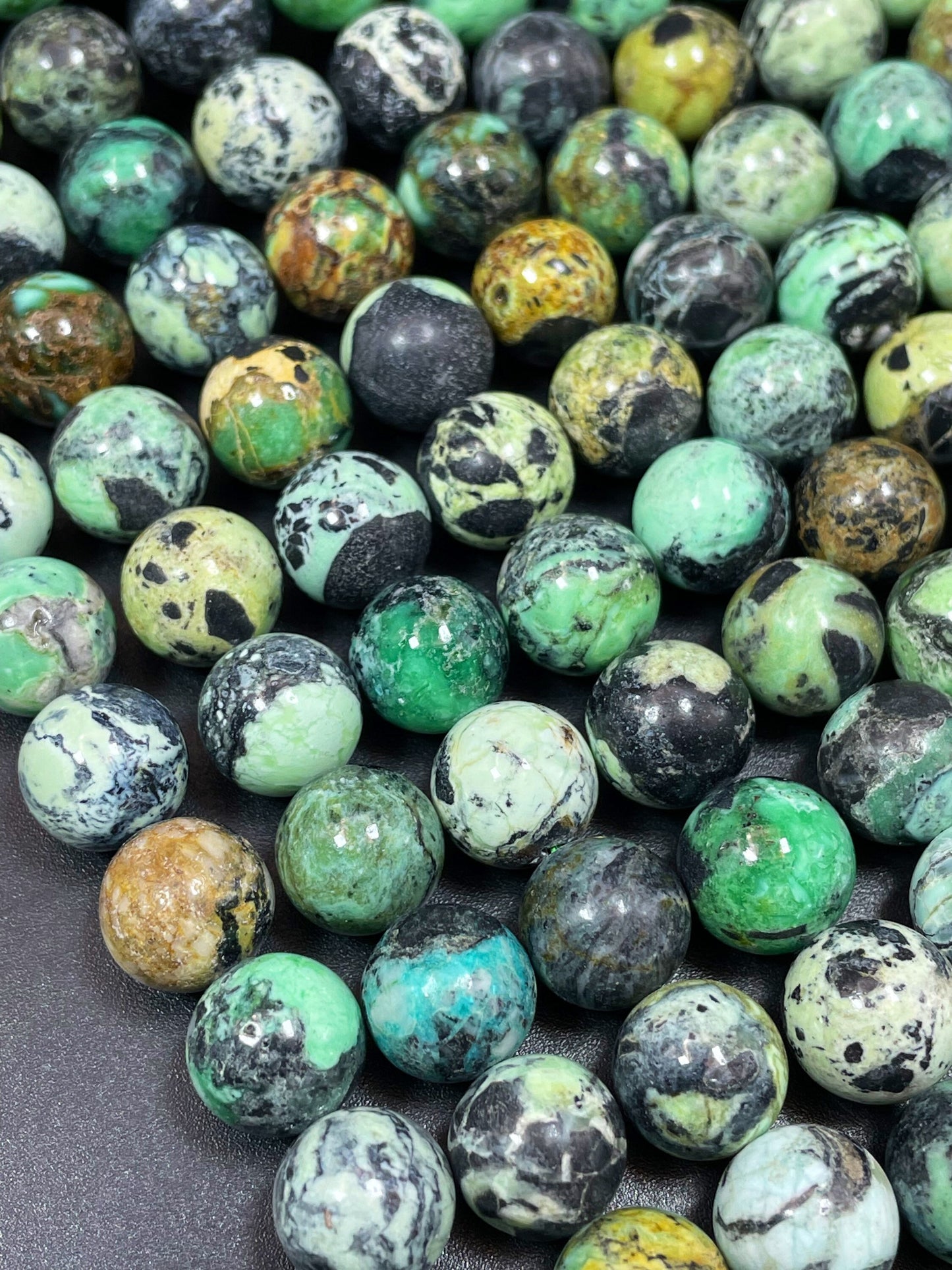 AAA natural variscite stone bead. 6mm 8mm 10mm round bead. Gorgeous natural green brown black color. Unique gemstone bead. High quality
