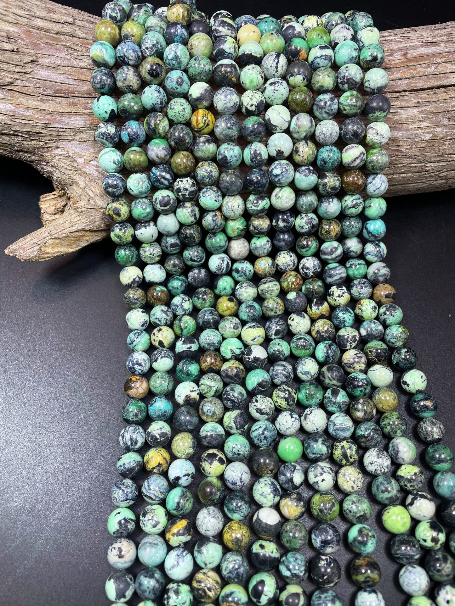 AAA natural variscite stone bead. 6mm 8mm 10mm round bead. Gorgeous natural green brown black color. Unique gemstone bead. High quality