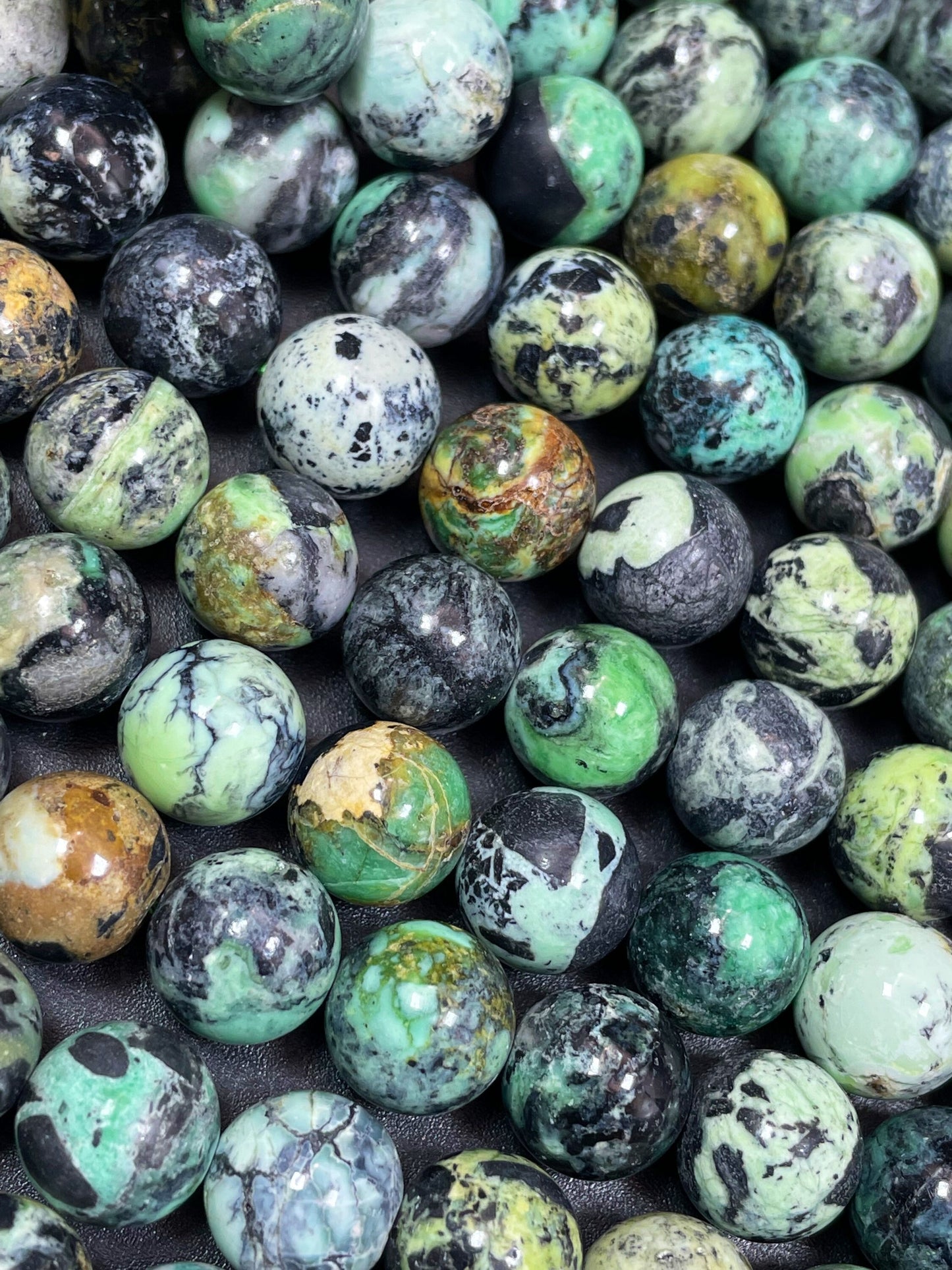 AAA natural variscite stone bead. 6mm 8mm 10mm round bead. Gorgeous natural green brown black color. Unique gemstone bead. High quality