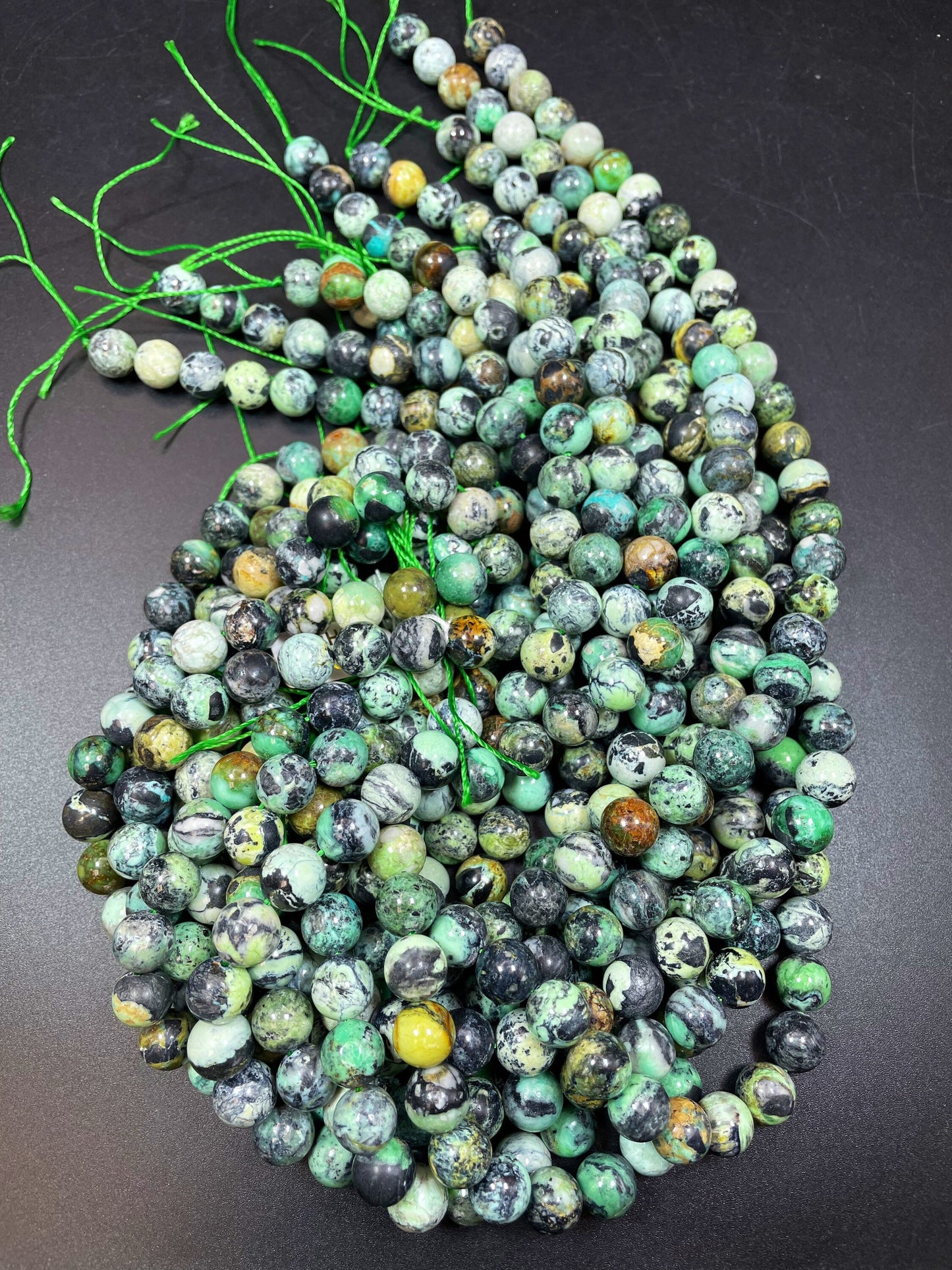 AAA natural variscite stone bead. 6mm 8mm 10mm round bead. Gorgeous natural green brown black color. Unique gemstone bead. High quality