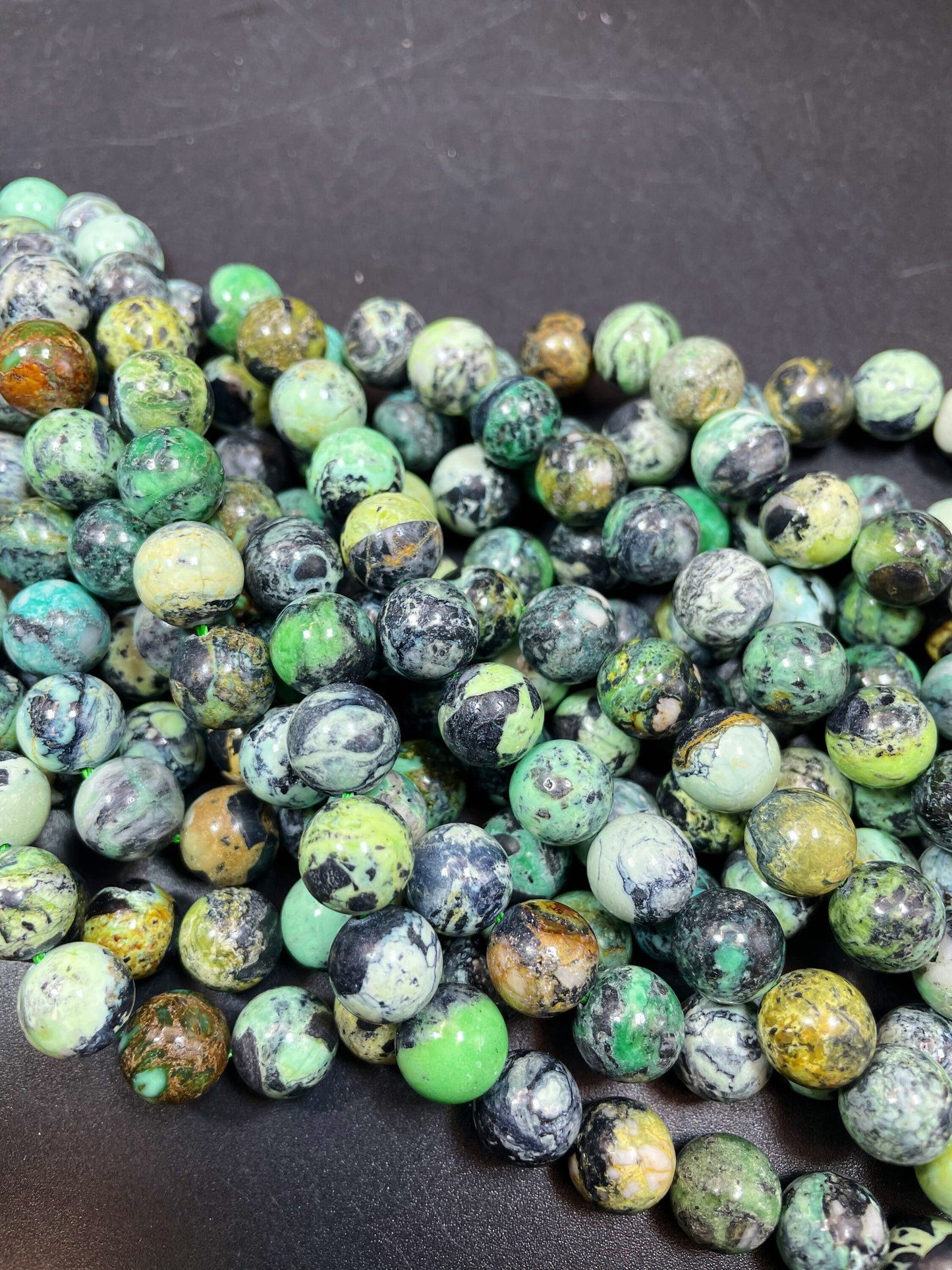 AAA natural variscite stone bead. 6mm 8mm 10mm round bead. Gorgeous natural green brown black color. Unique gemstone bead. High quality