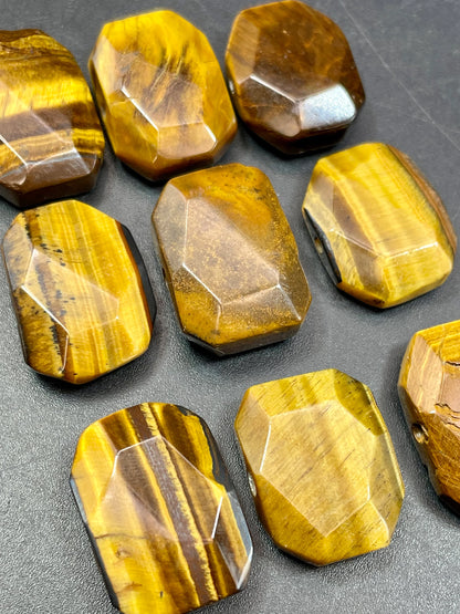 AAA natural tiger eye stone bead. 15x20mm rectangle Shape bead. Gorgeous natural brown yellow color. High quality gemstone pendant bead!
