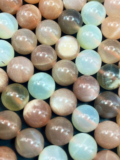 AAA natural multi color moonstone bead. 6mm8mm 10mm round bead. Gorgeous natural peach moonstone white moonstone. Loose bead. High quality