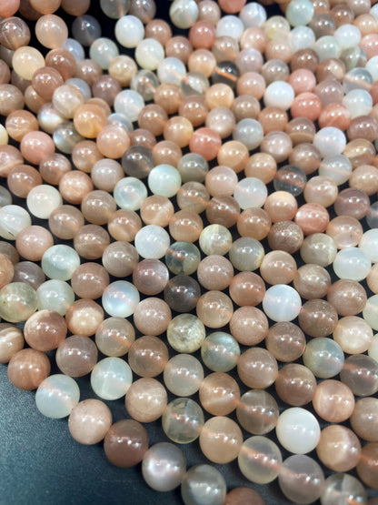 AAA natural multi color moonstone bead. 6mm8mm 10mm round bead. Gorgeous natural peach moonstone white moonstone. Loose bead. High quality
