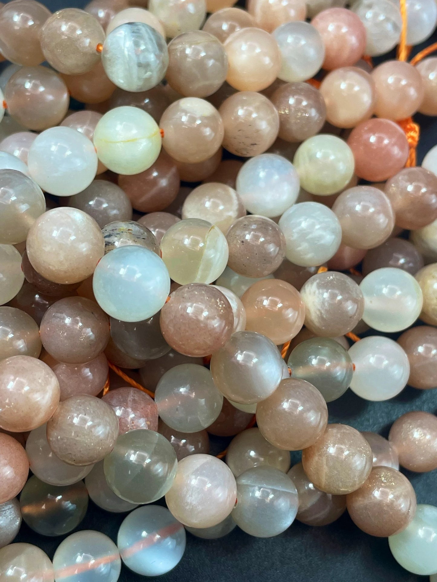 AAA natural multi color moonstone bead. 6mm8mm 10mm round bead. Gorgeous natural peach moonstone white moonstone. Loose bead. High quality