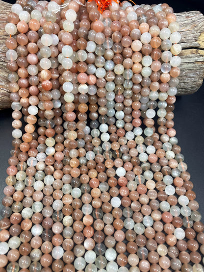 AAA natural multi color moonstone bead. 6mm8mm 10mm round bead. Gorgeous natural peach moonstone white moonstone. Loose bead. High quality