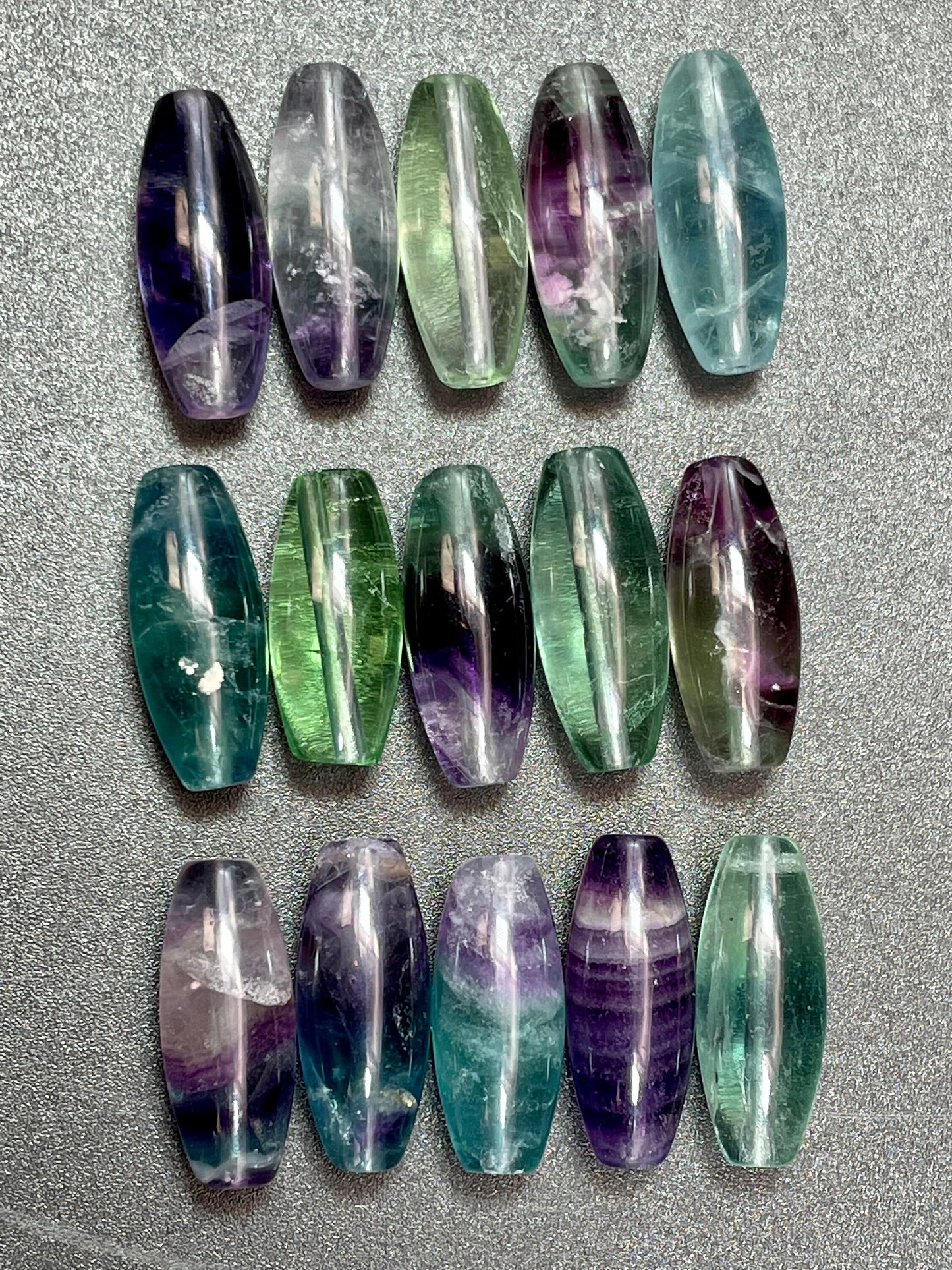 AAA Natural Fluorite Stone Bead 8x20mm Tube Barrel Shape. Gorgeous Green Purple Blue Natural Fluorite Bead. High Quality Gemstone Pendant!
