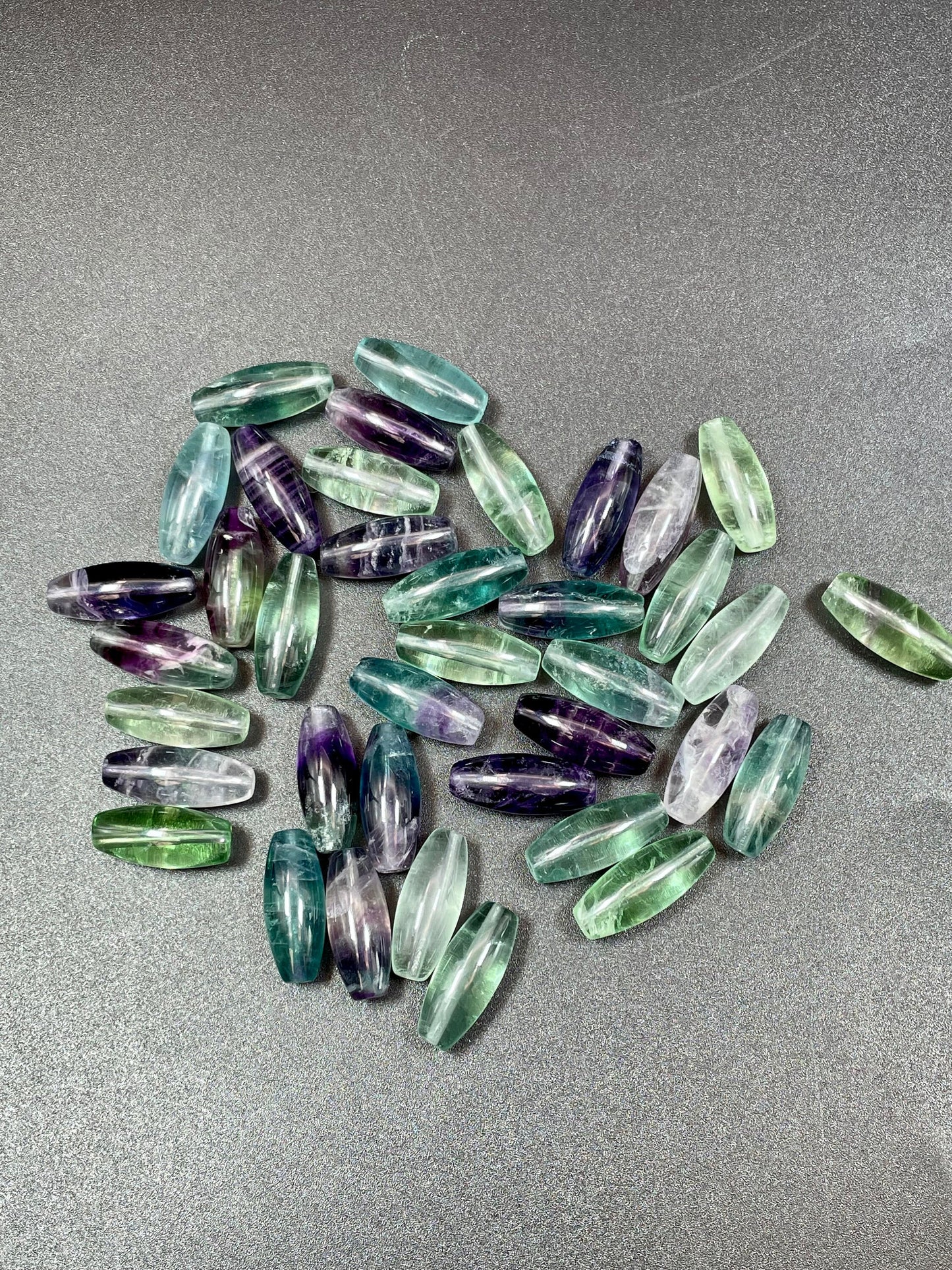 AAA Natural Fluorite Stone Bead 8x20mm Tube Barrel Shape. Gorgeous Green Purple Blue Natural Fluorite Bead. High Quality Gemstone Pendant!